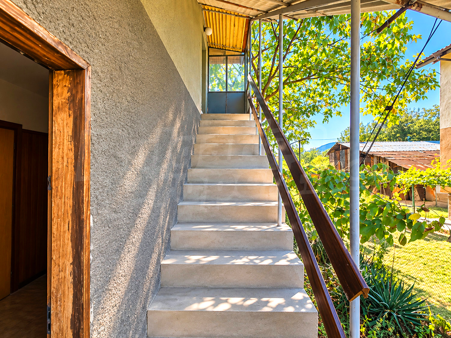 outside, stairs, garden, green area