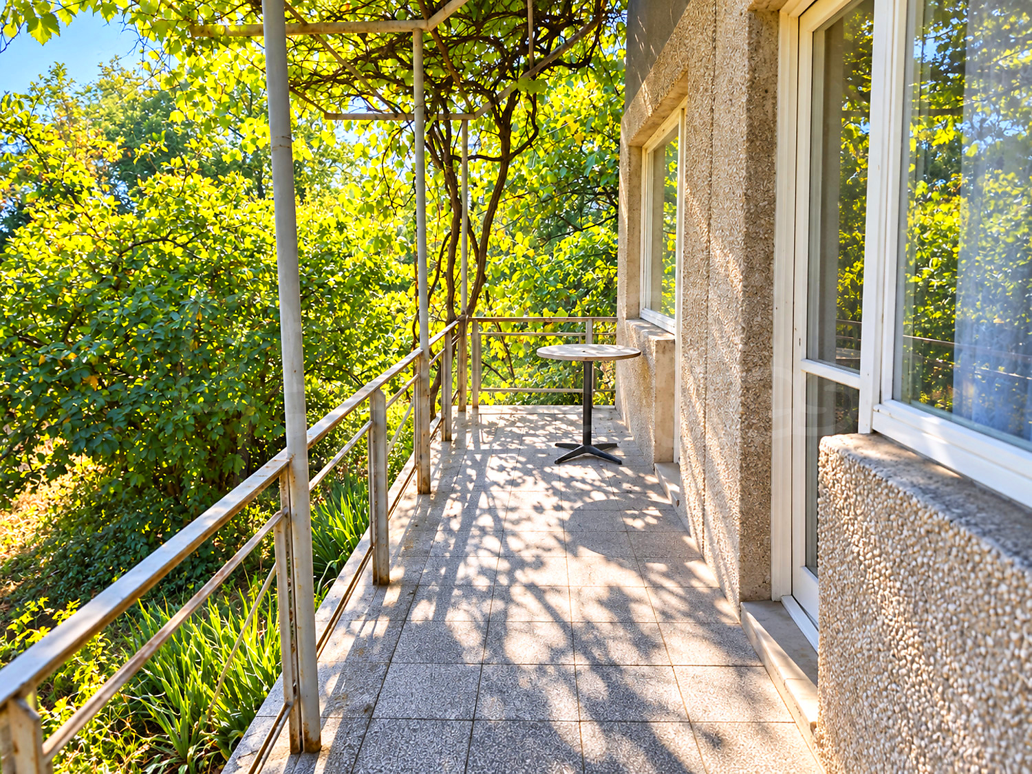 balcony, outside, garden, view from balcony