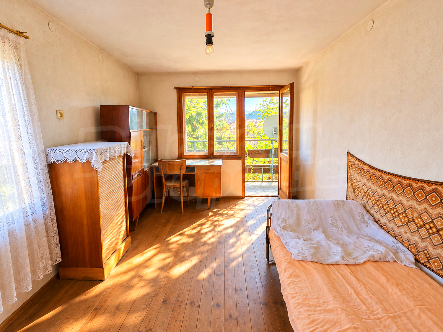 inside, bedroom, balcony, furnished