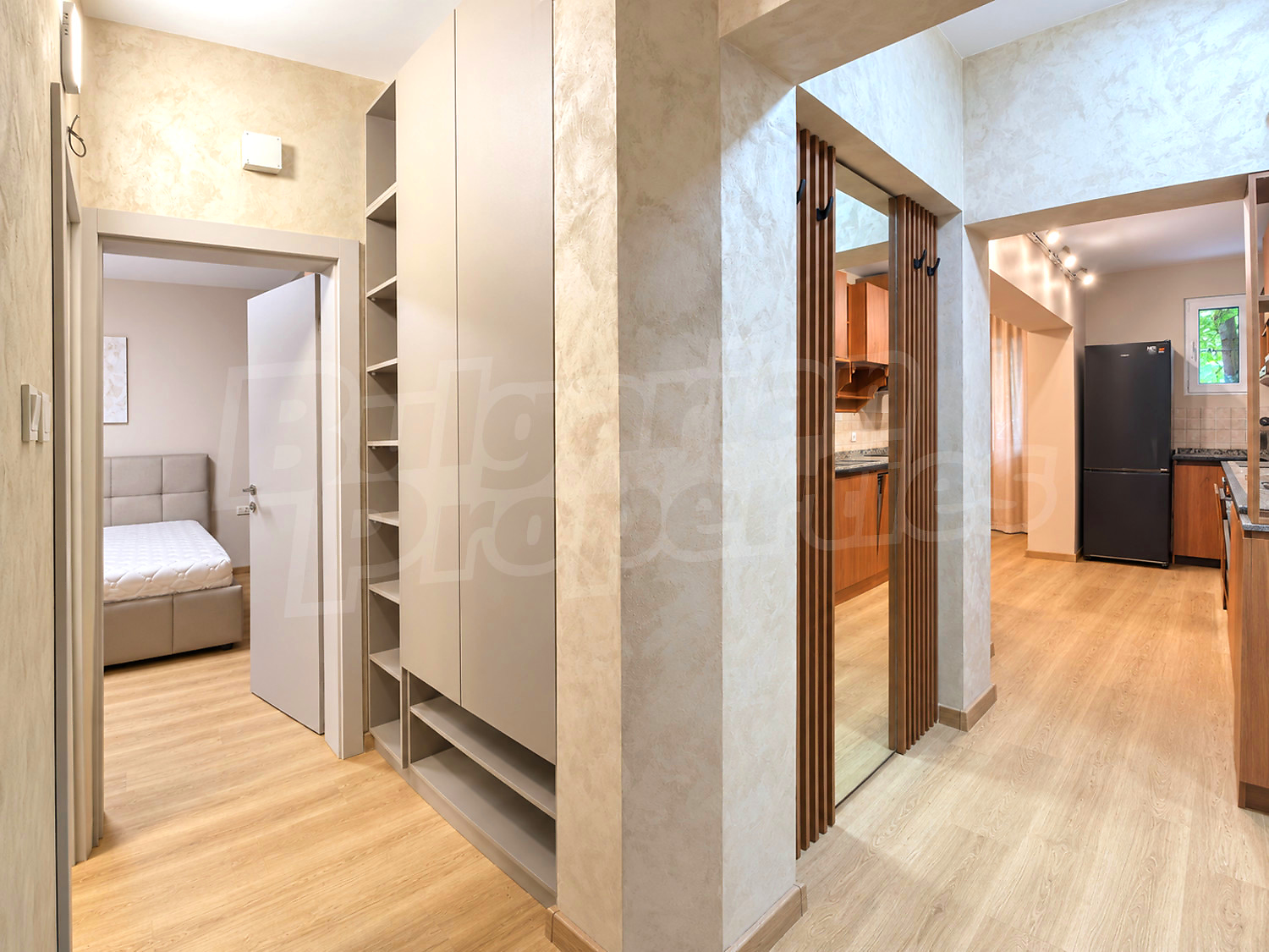 inside, bedroom, kitchen, hallway, furnished