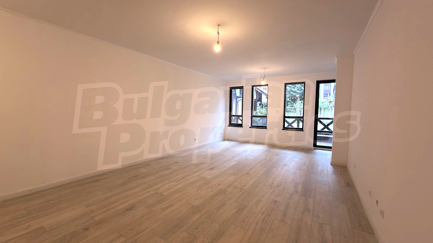 inside, living room, view from balcony, furnished