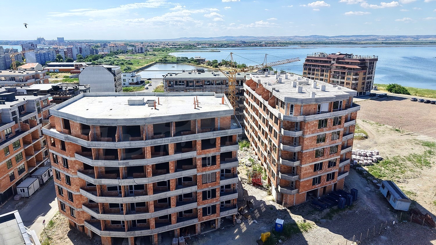 outside, facade, view from balcony, sea