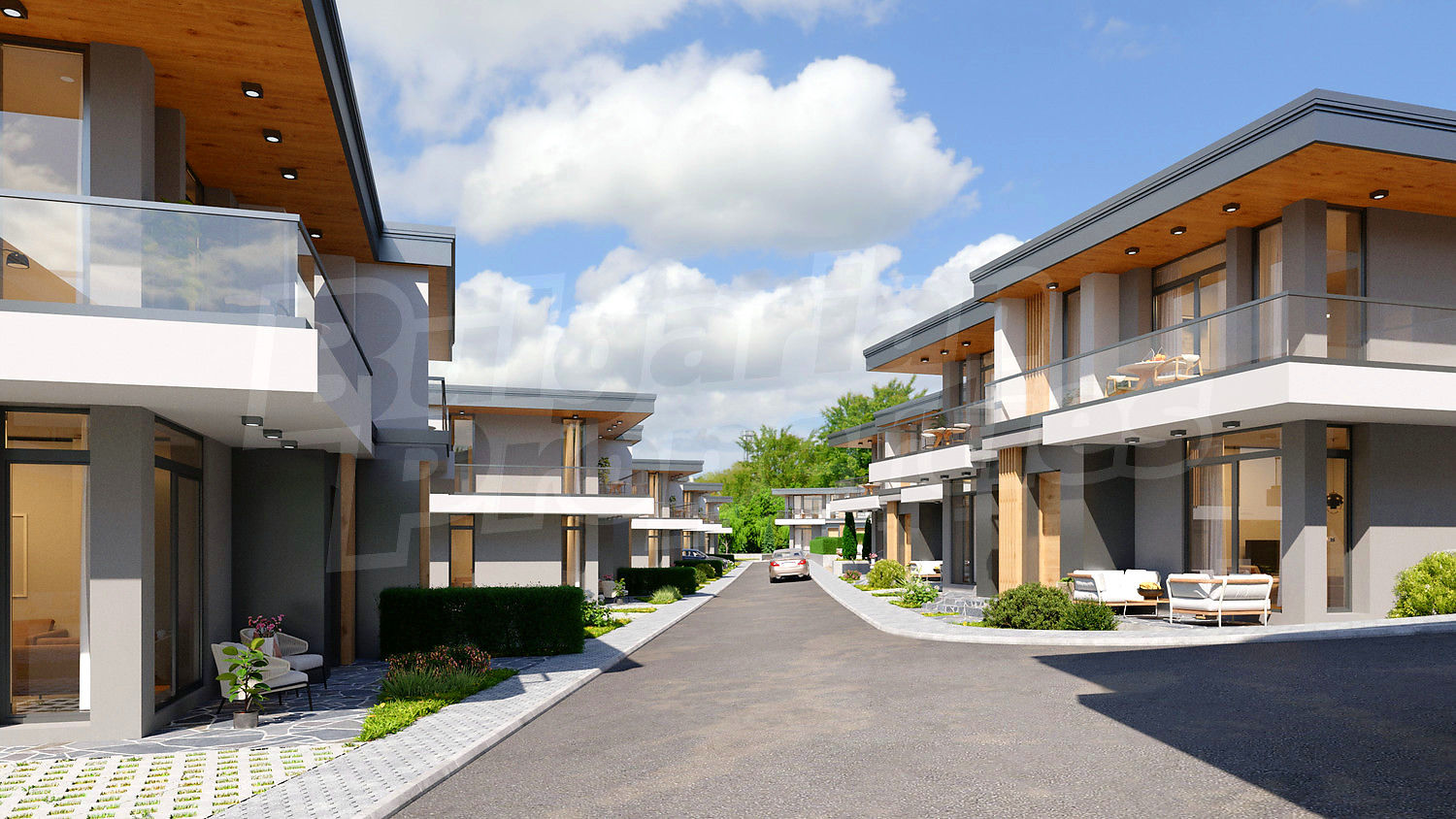 outside, facade, garden, view from balcony