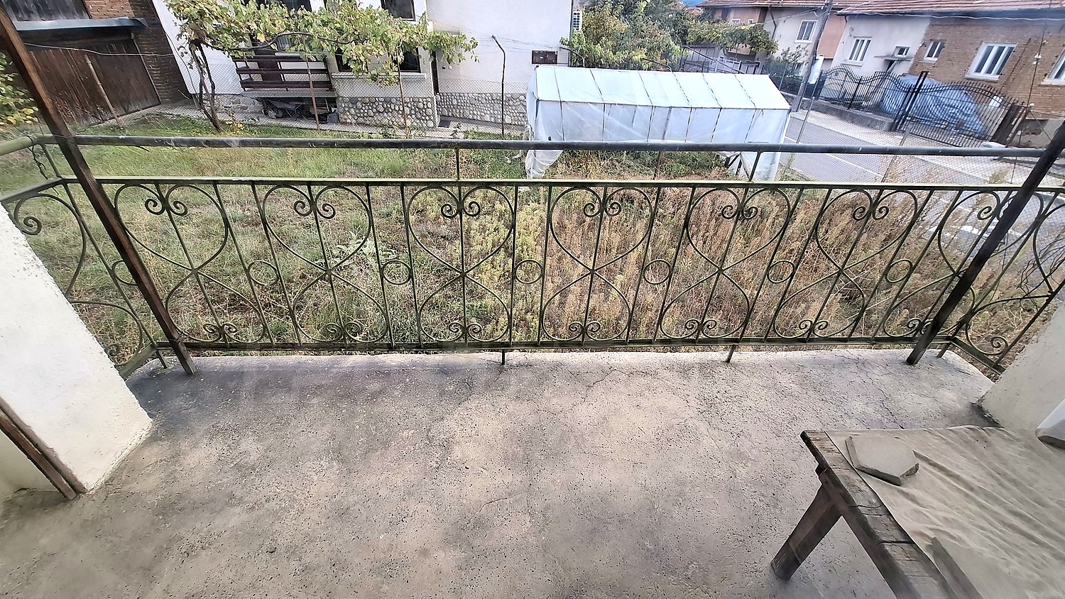 balcony, outside, view from balcony, garden