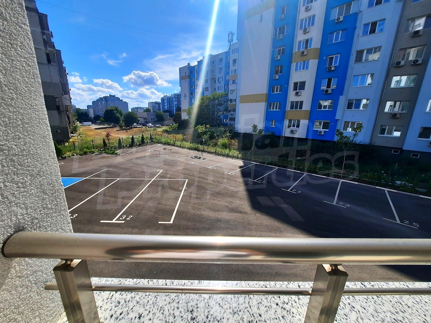 outside, parking, view from balcony