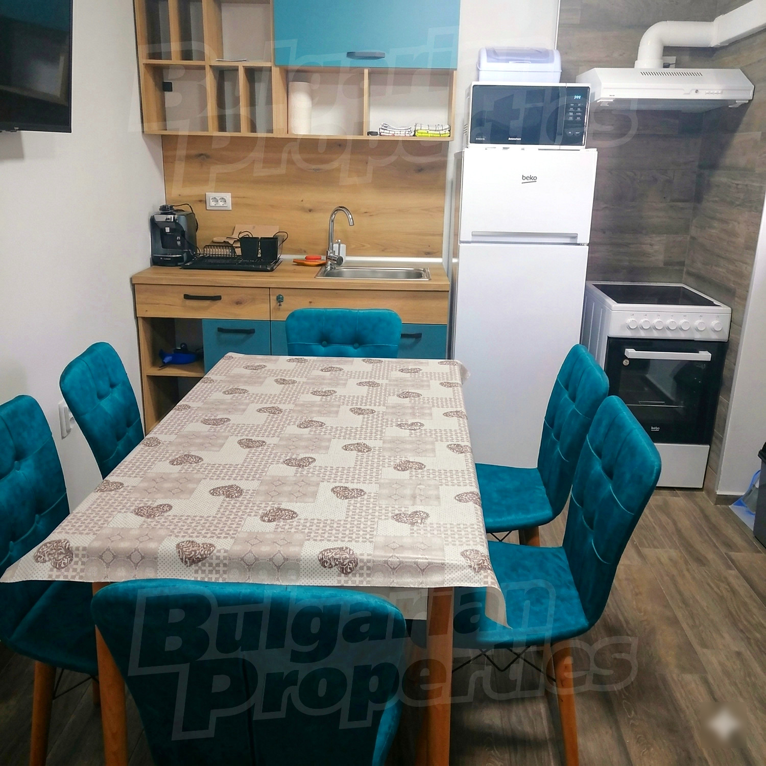 inside, kitchen, furnished