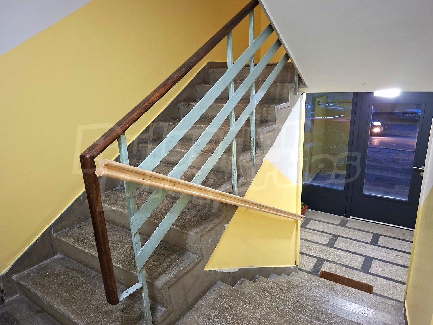 stairs, inside building entrance