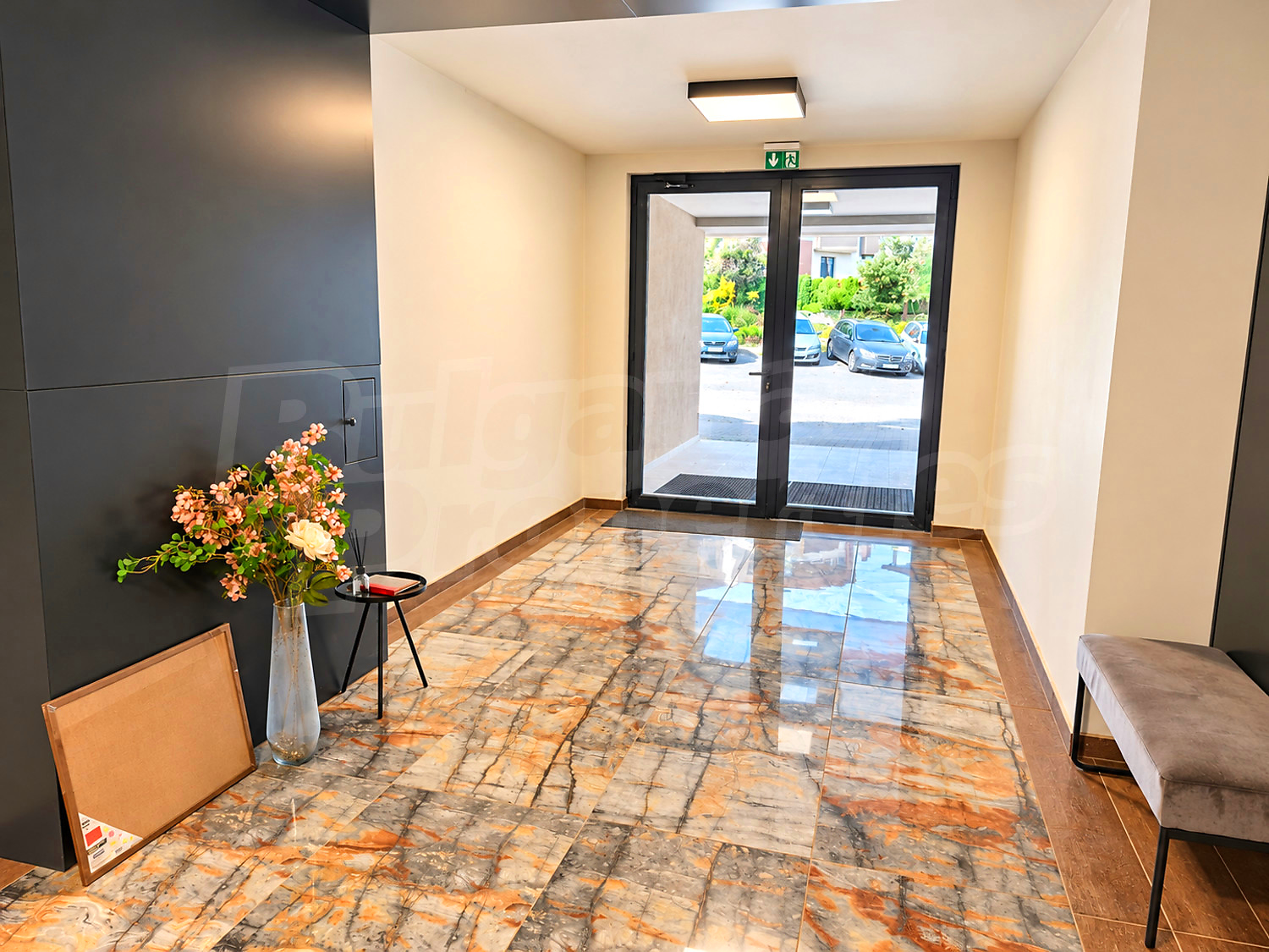 inside building entrance, inside