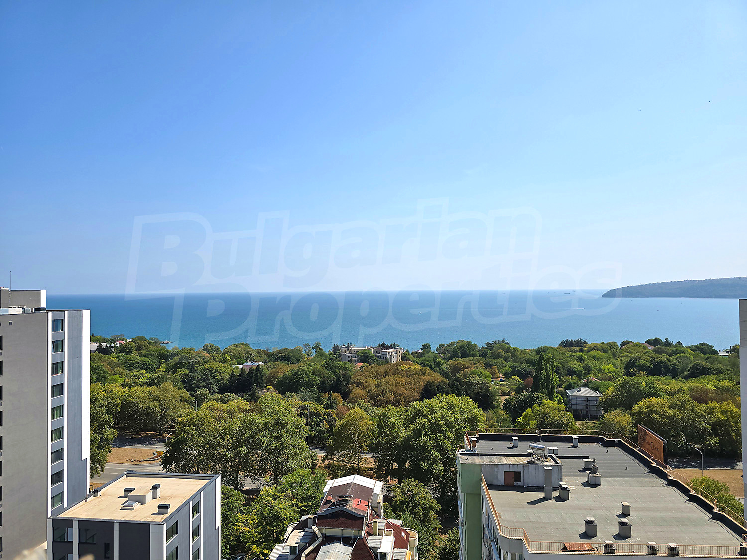 outside, sea, view from balcony, green area