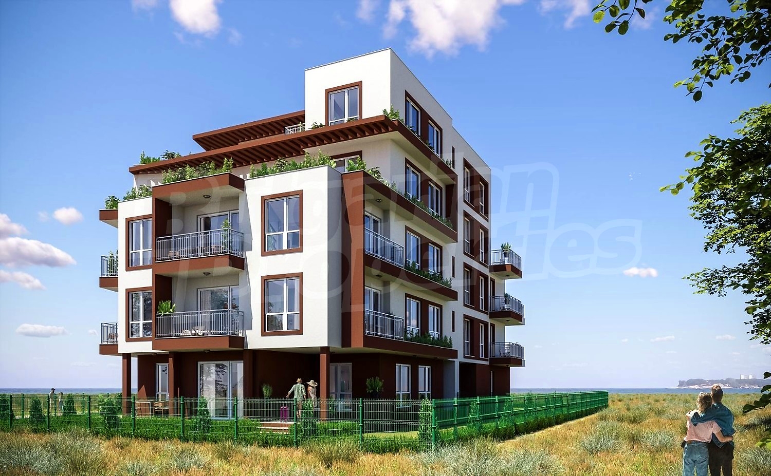 outside, facade, garden, sea