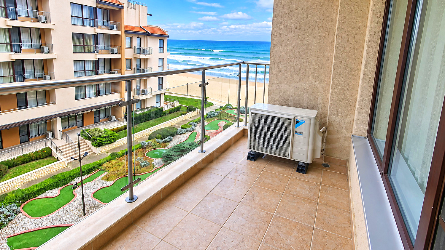 balcony, view from balcony, sea, furnished