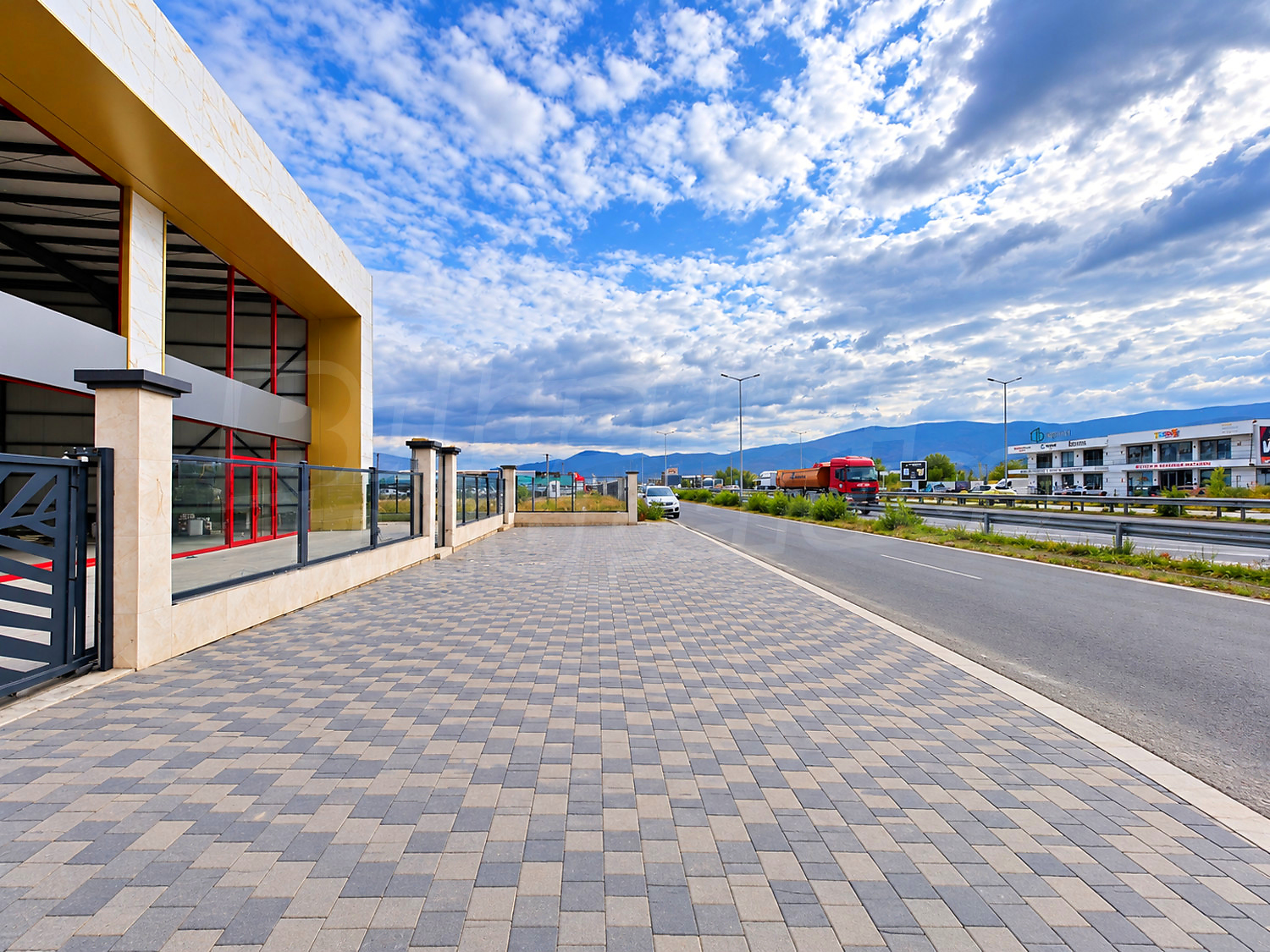 facade, outside, parking, mountain