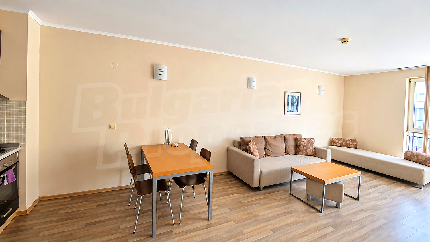 inside, living room, kitchen, furnished