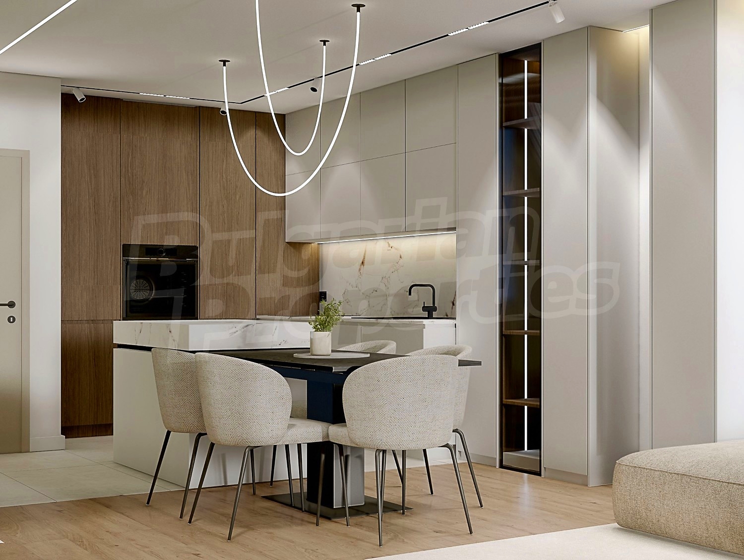 inside, kitchen, furnished