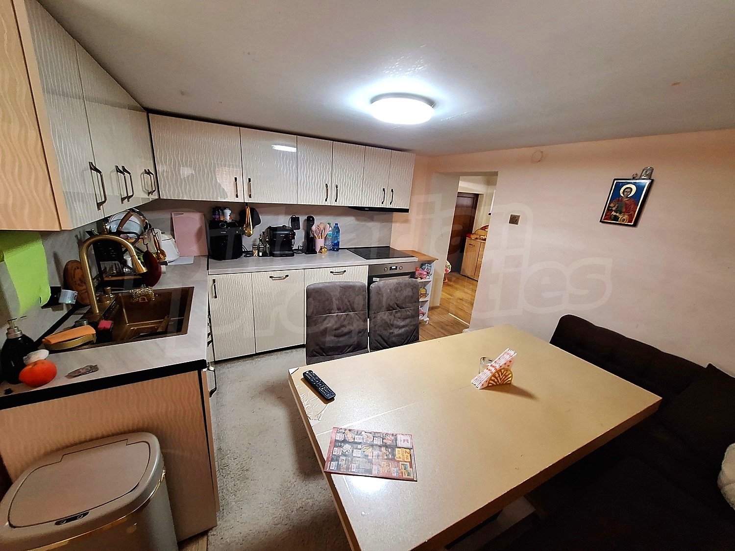 inside, kitchen, furnished