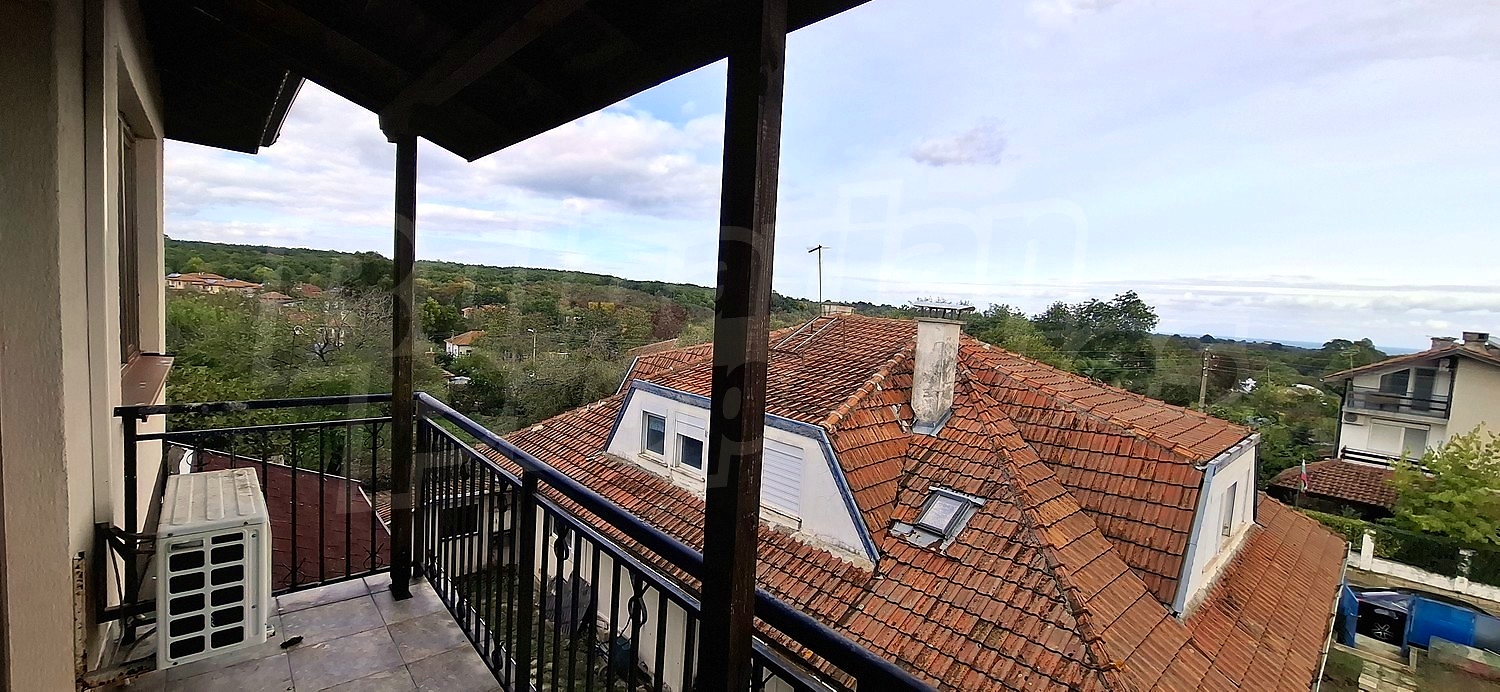 balcony, view from balcony, outside, green area