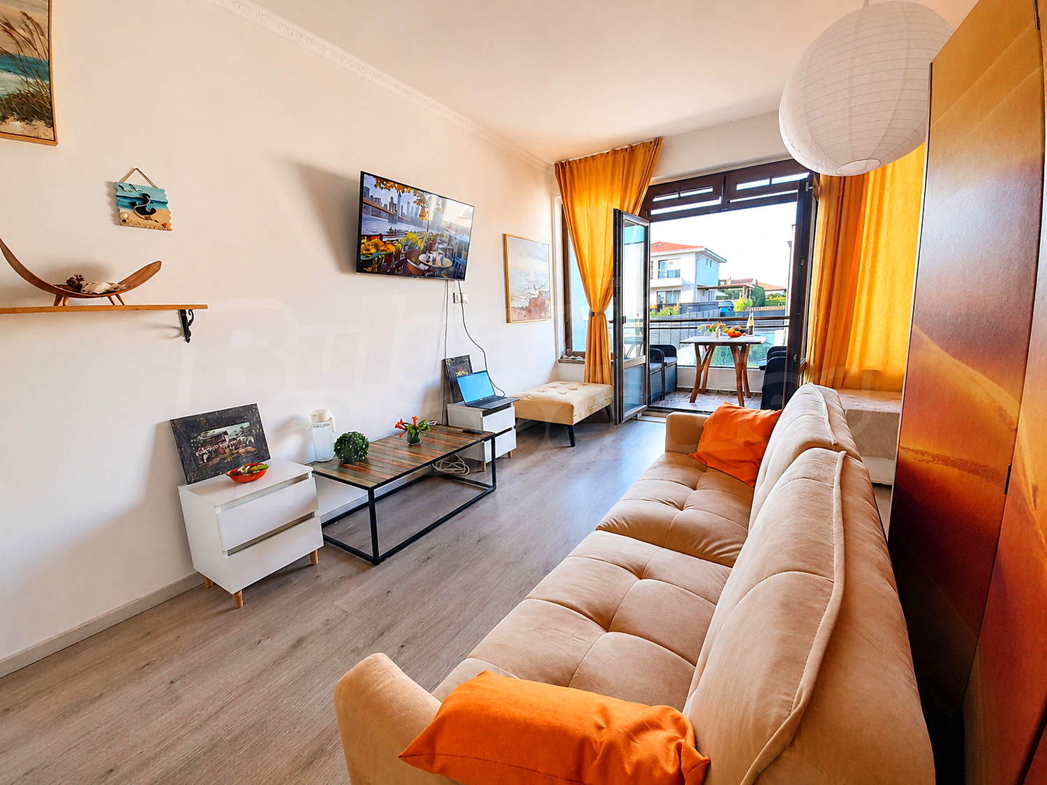 inside, living room, balcony, furnished