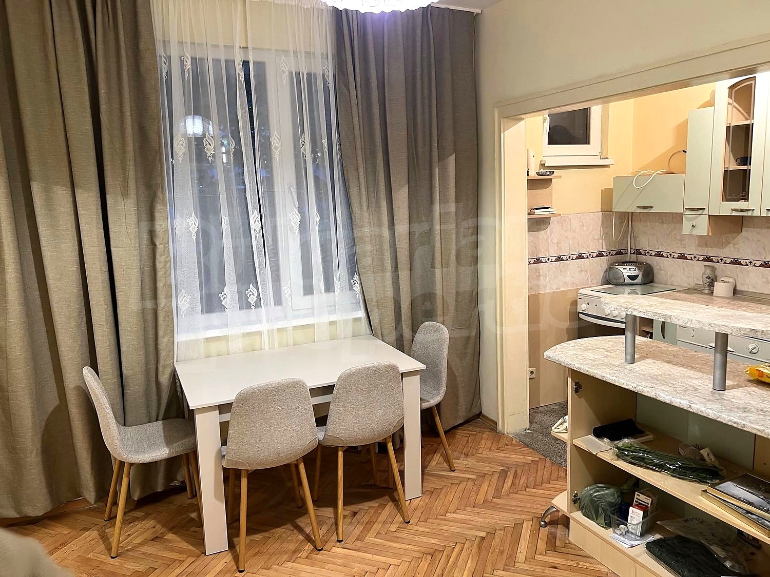 inside, kitchen, furnished