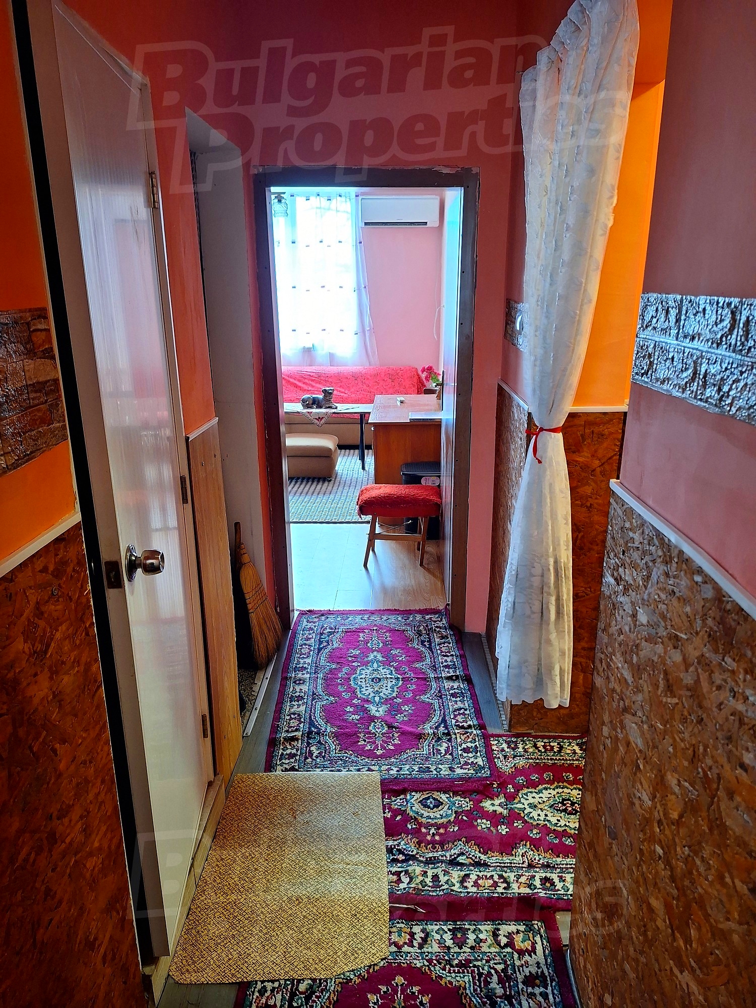 hallway, living room, furnished