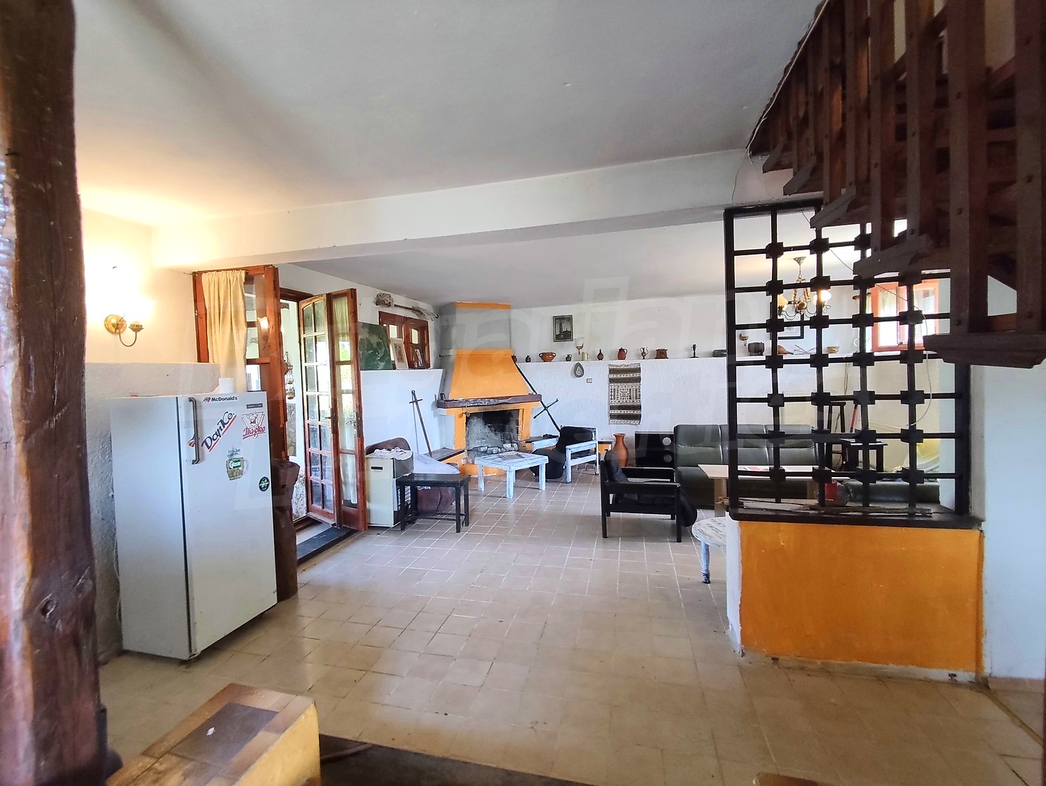 inside, living room, fireplace, furnished