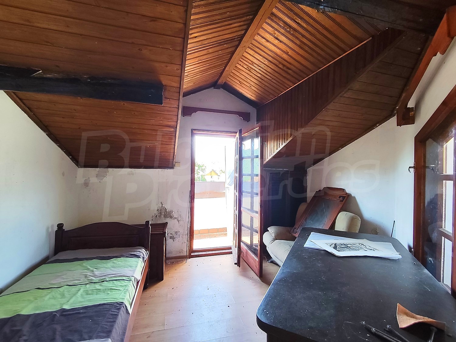 inside, bedroom, balcony, furnished