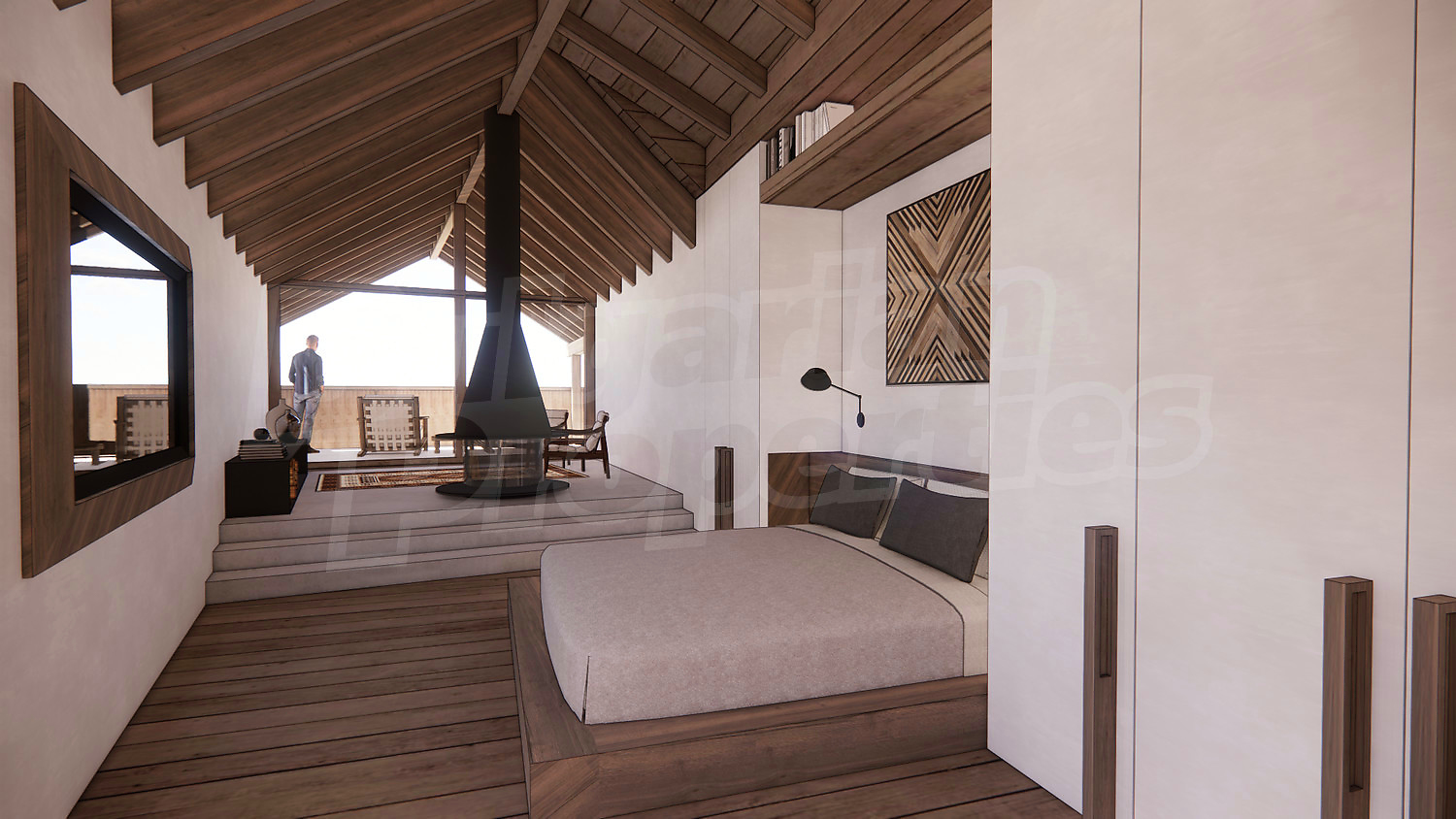 inside, bedroom, furnished, balcony