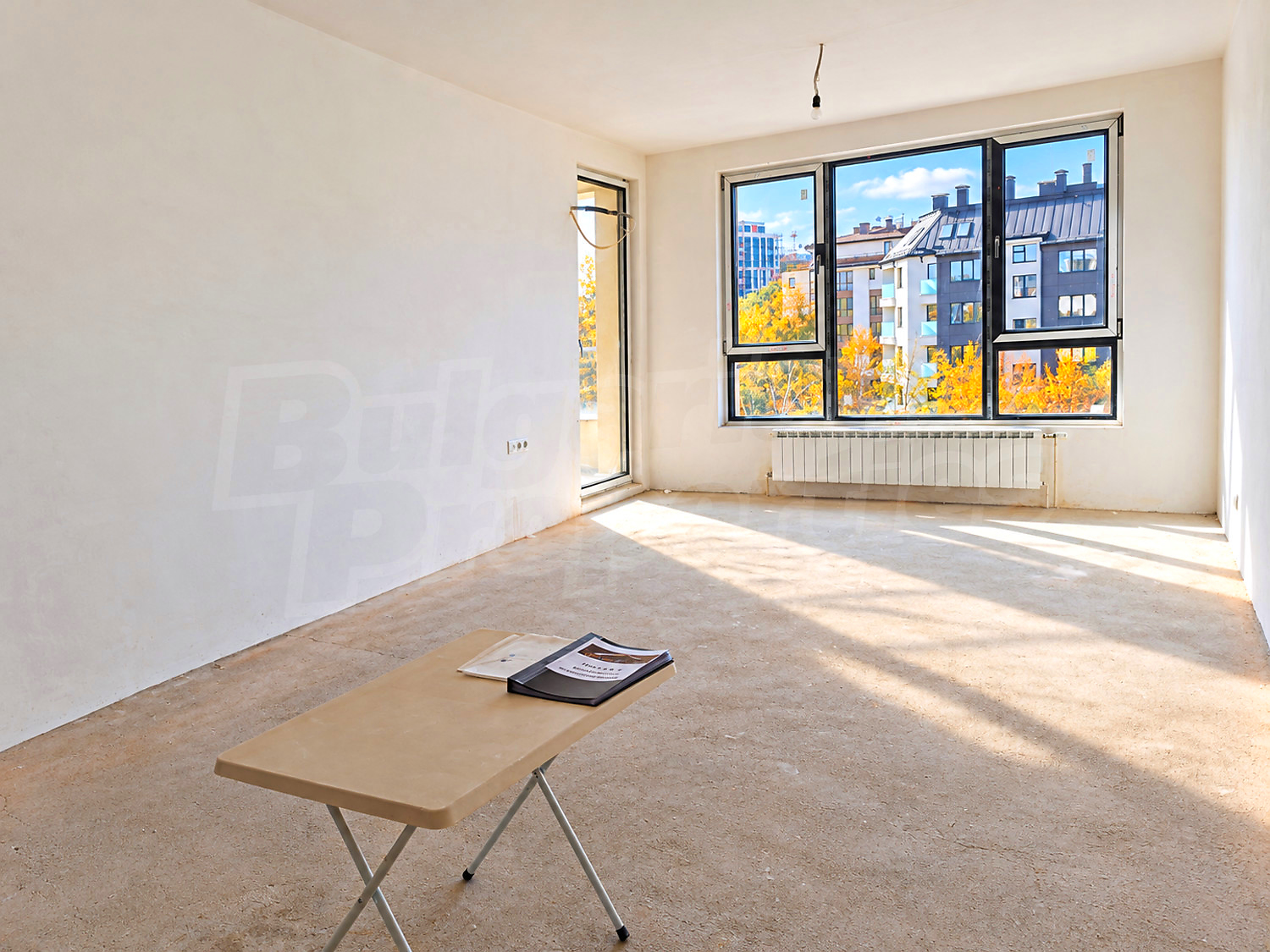 inside, view from balcony, unfurnished