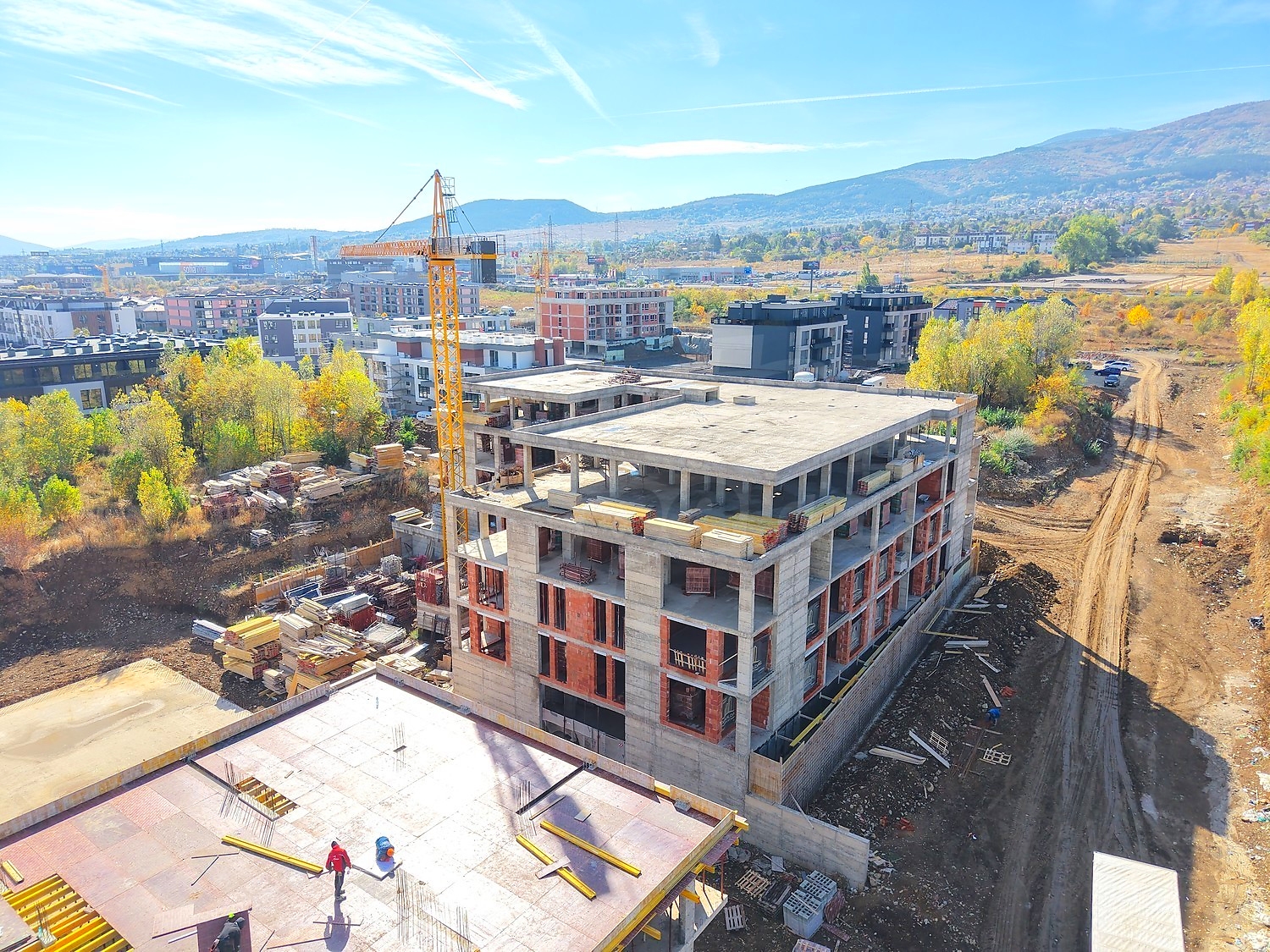 outside, facade, mountain, construction site