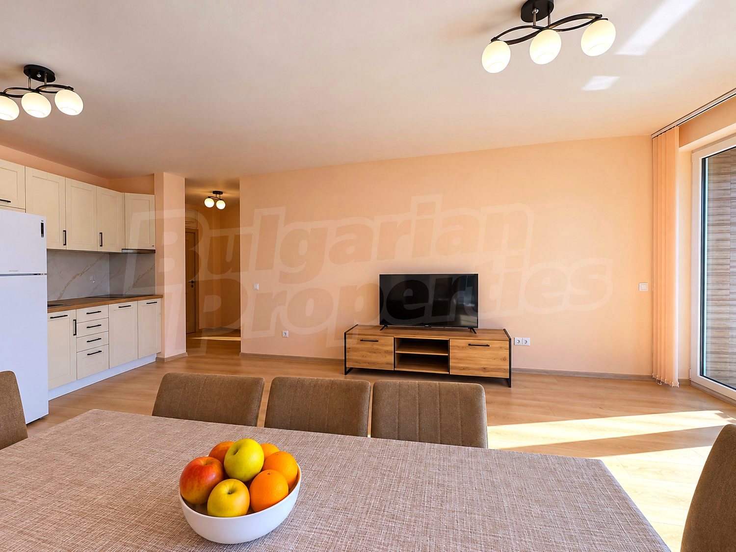 inside, living room, kitchen, furnished
