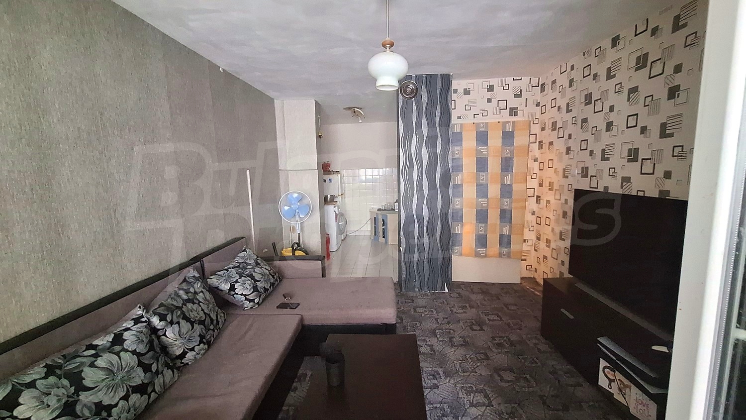 inside, living room, kitchen, furnished