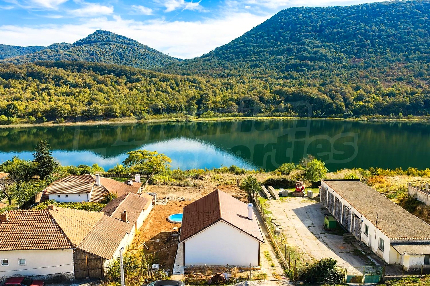 outside, mountain, pool, green area