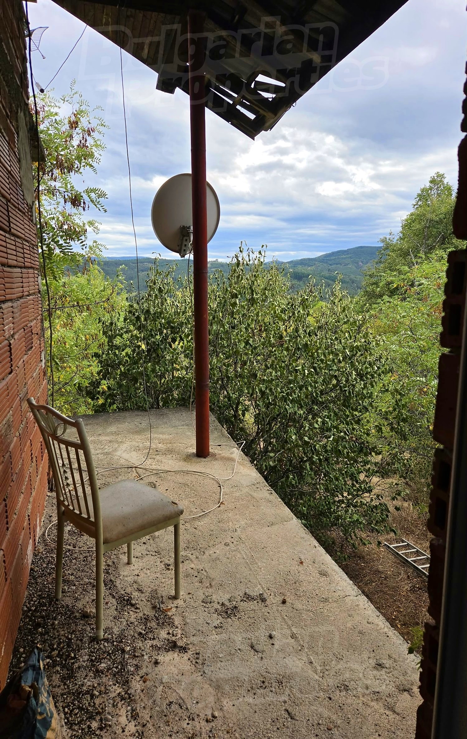 outside, view from balcony, mountain
