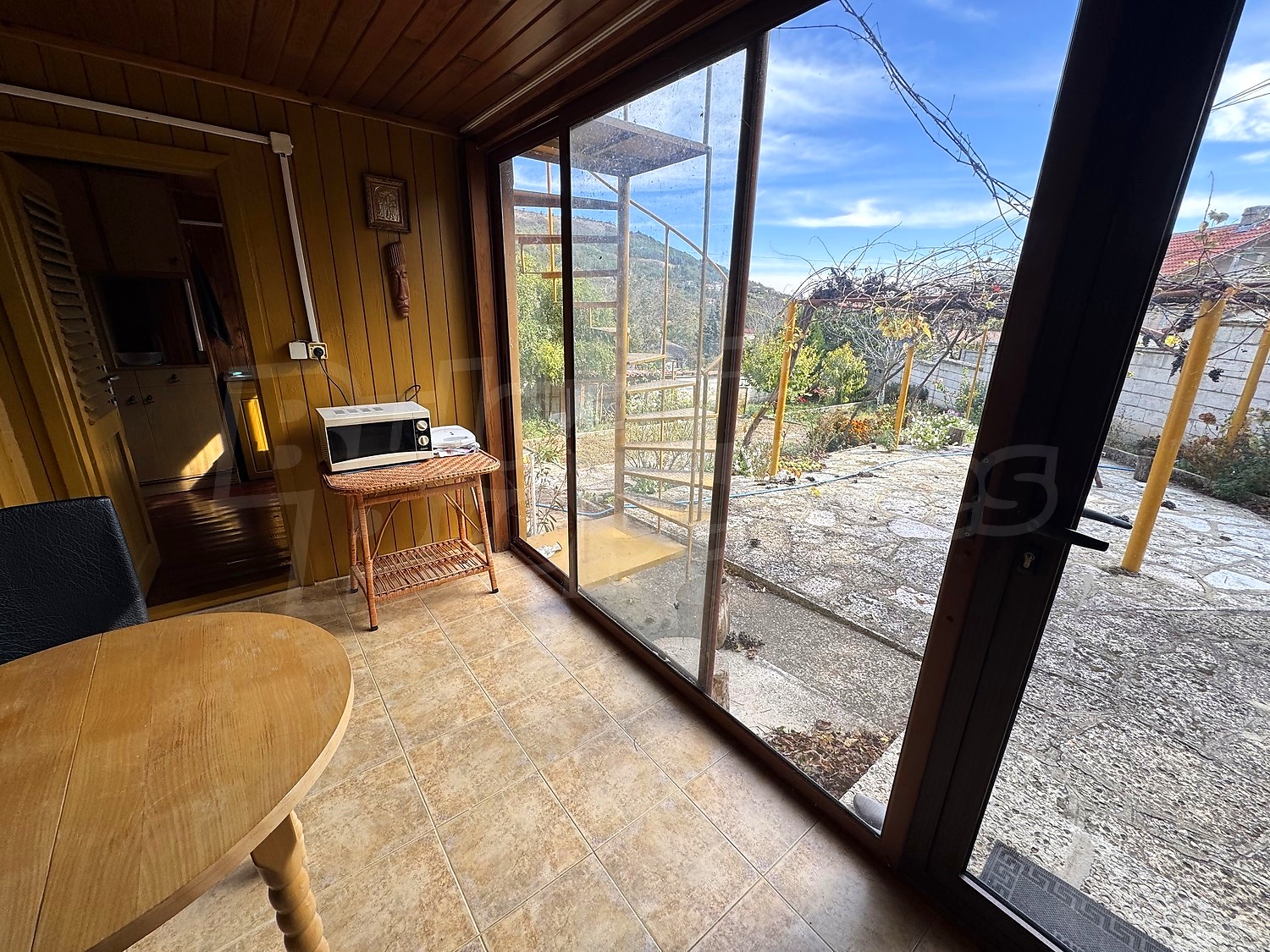 inside, balcony, view from balcony, furnished