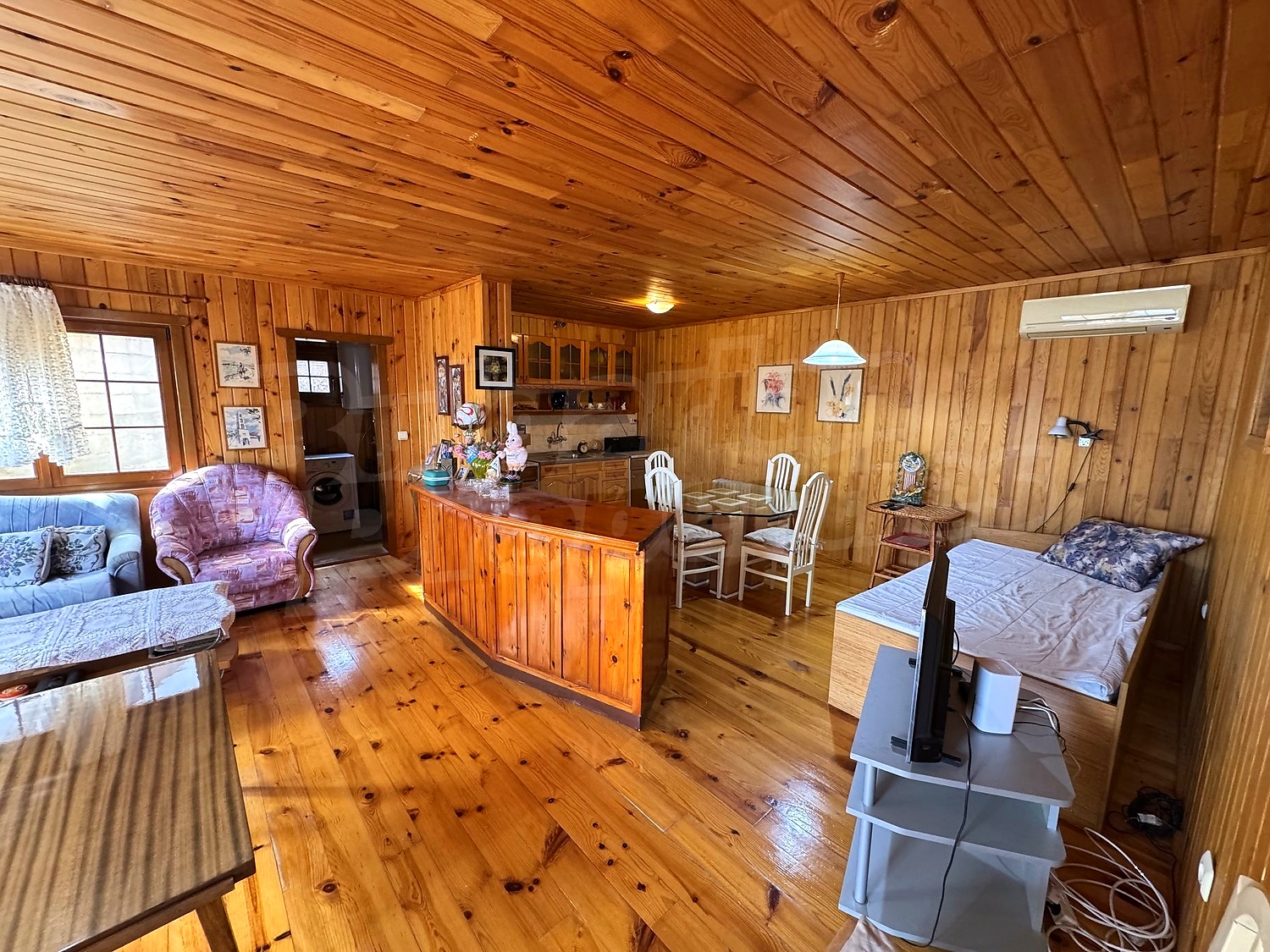 inside, living room, kitchen, furnished