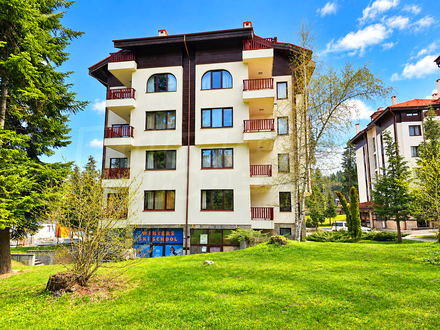 facade, garden, outside, green area