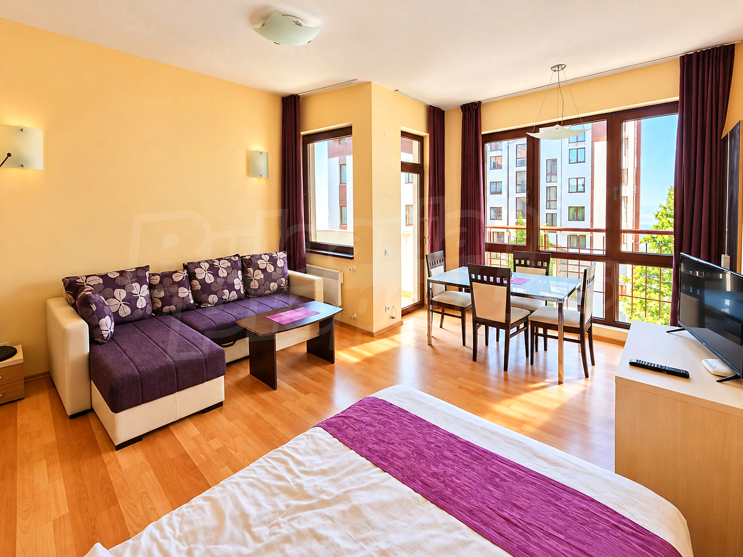 inside, living room, bedroom, furnished