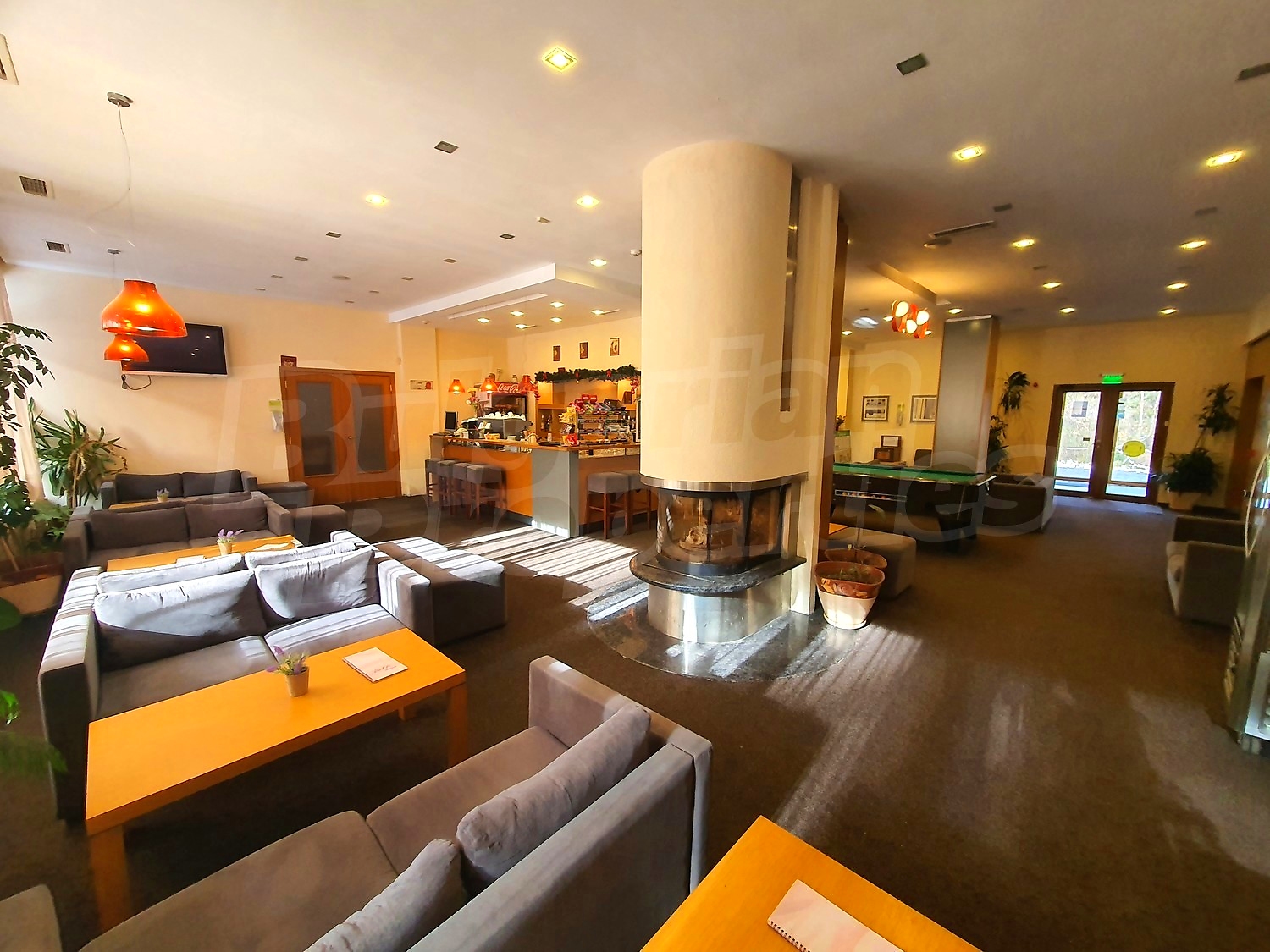 inside, living room, furnished, fireplace