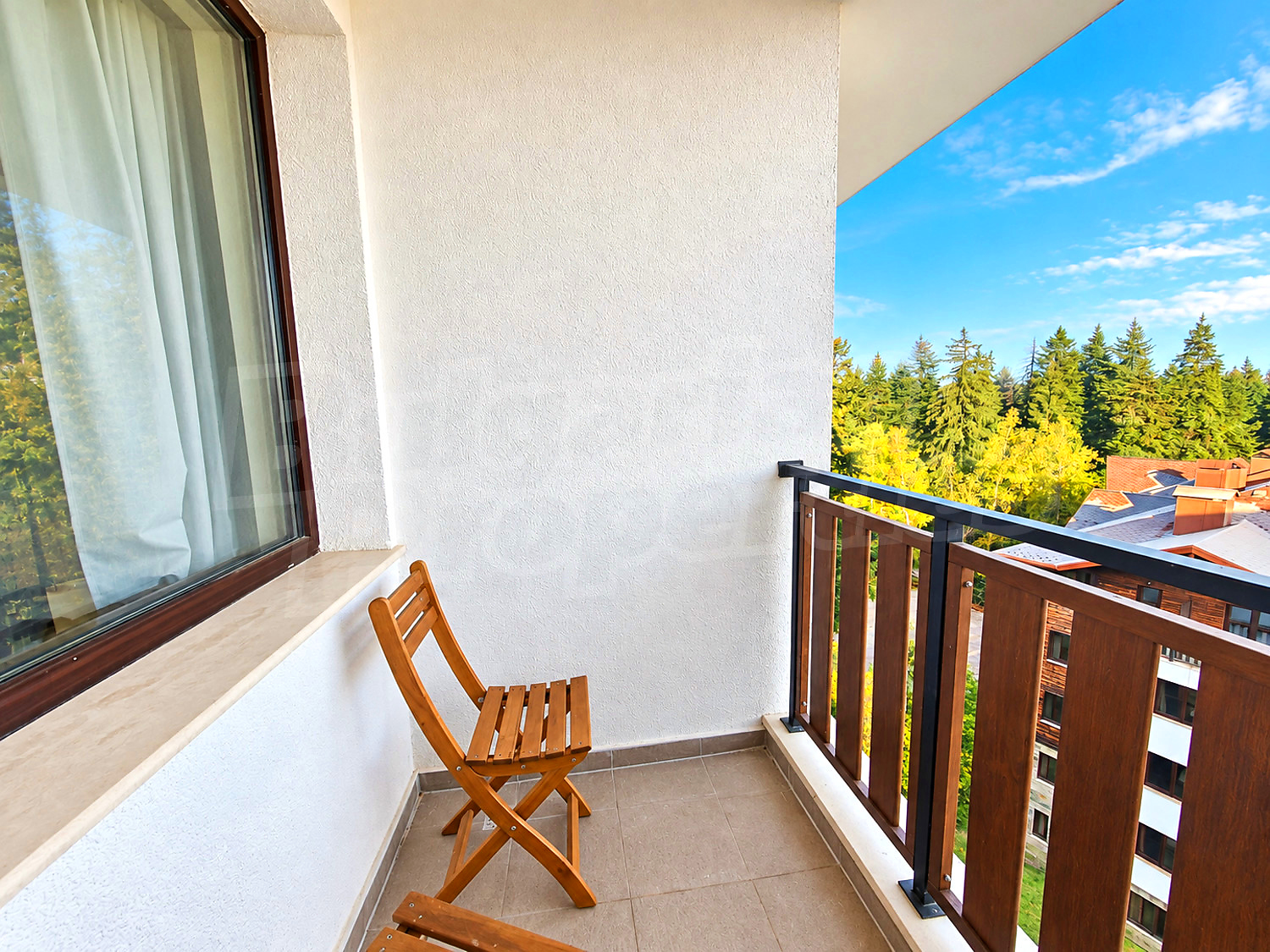 balcony, view from balcony, outside, green area