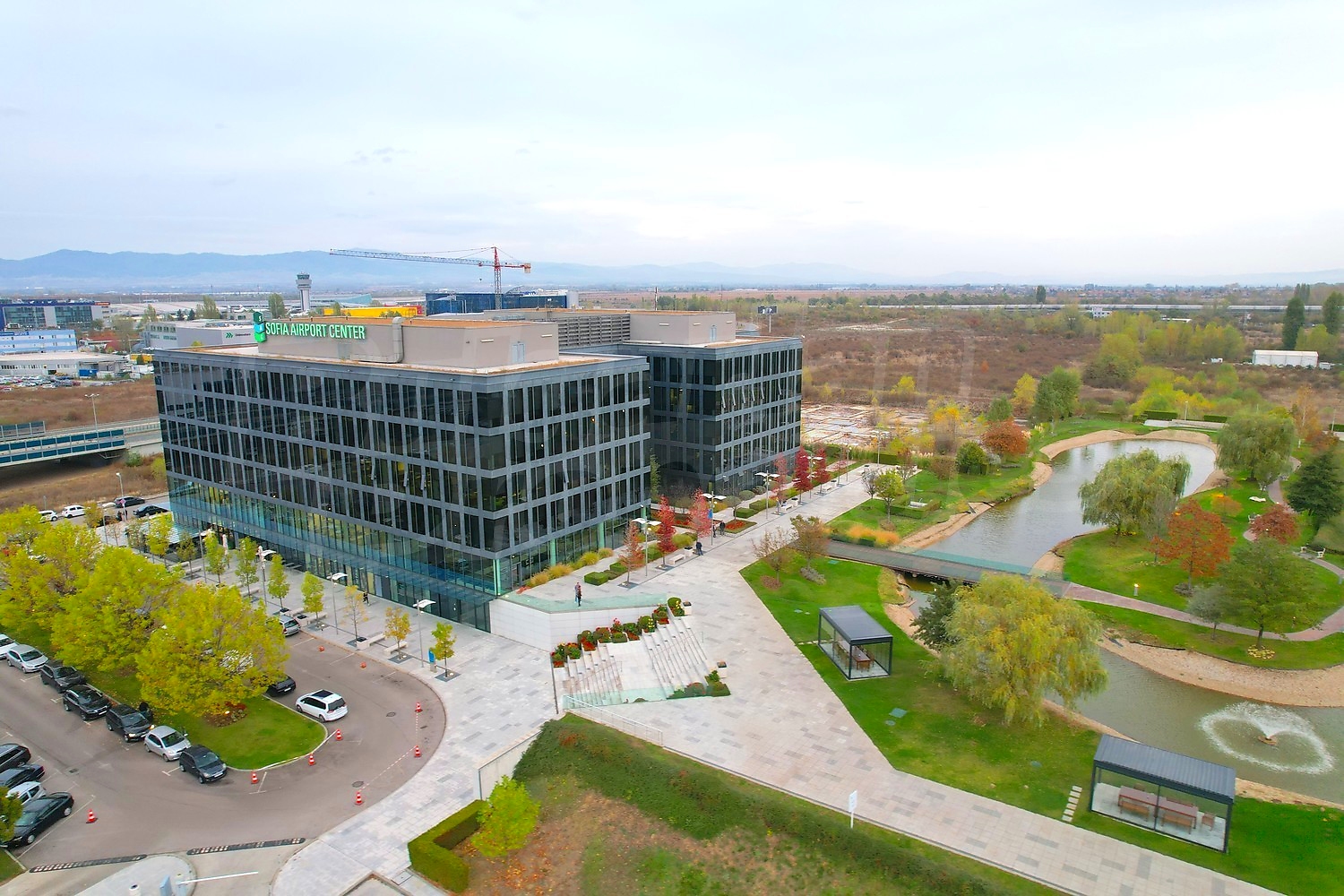 outside, facade, parking, green area