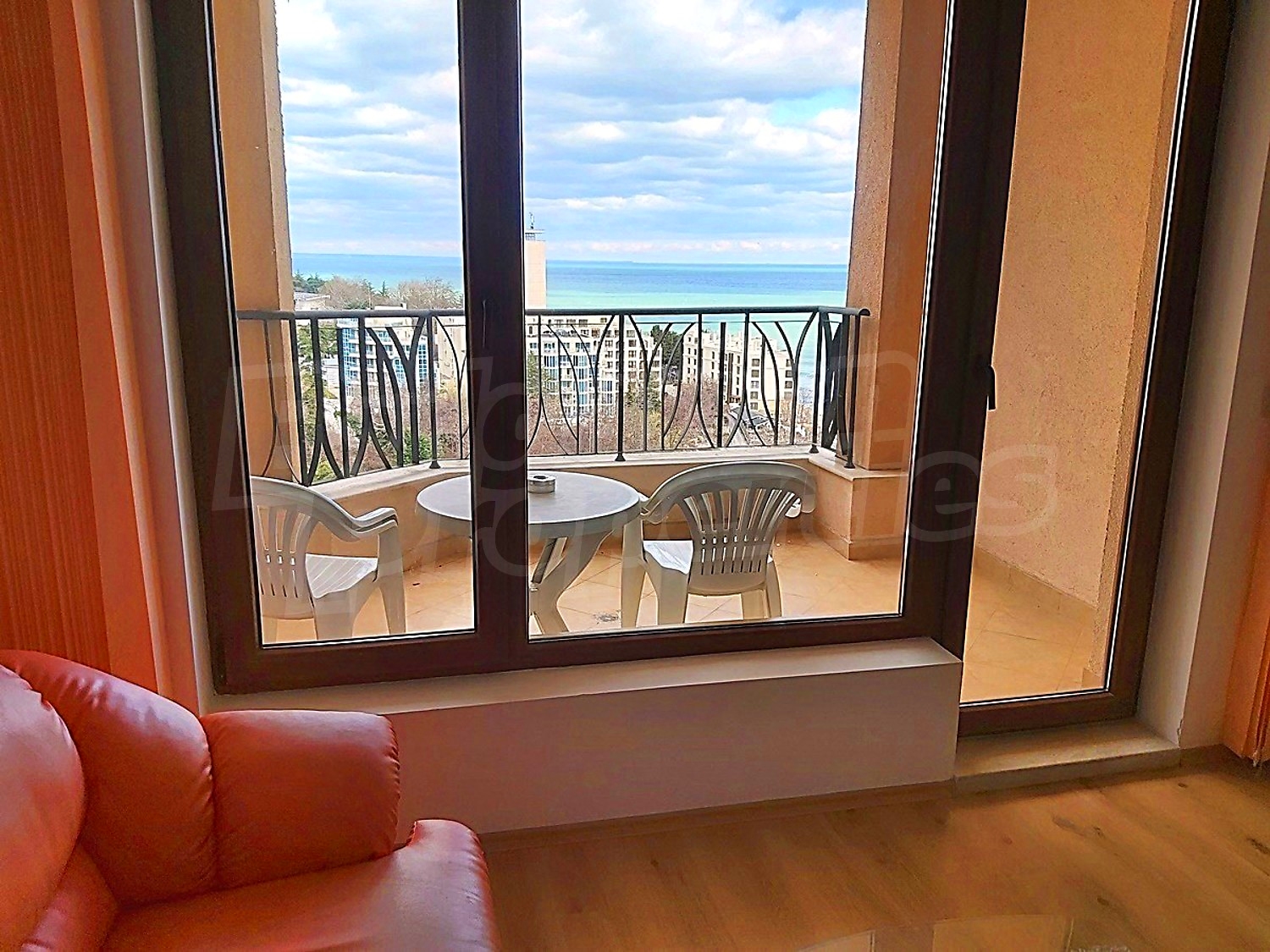 inside, balcony, furnished, view from balcony, sea