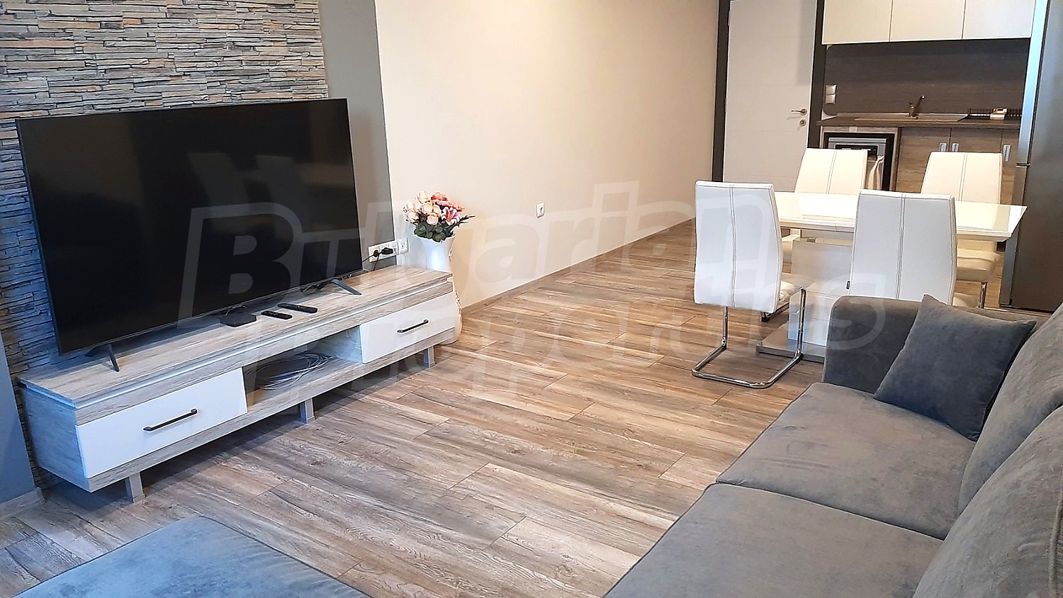 inside, living room, kitchen, furnished