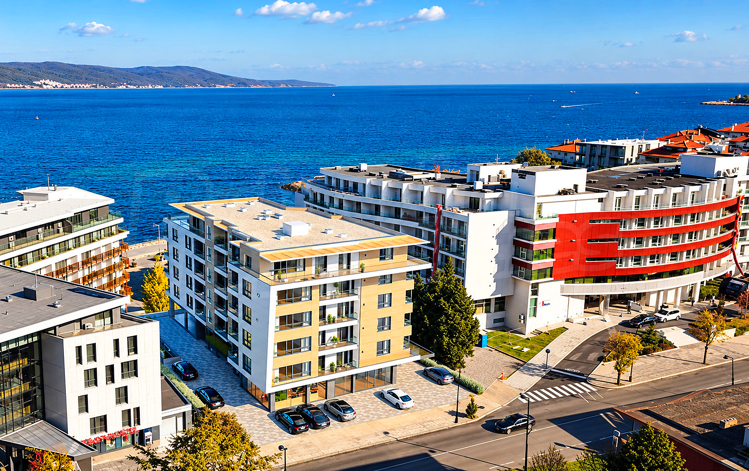 outside, facade, sea, parking