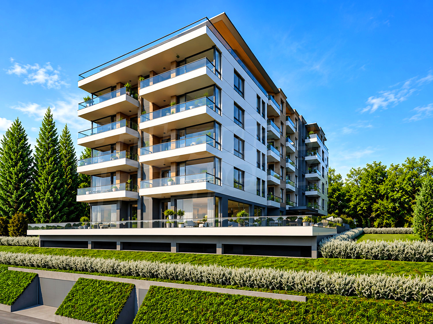 outside, facade, green area