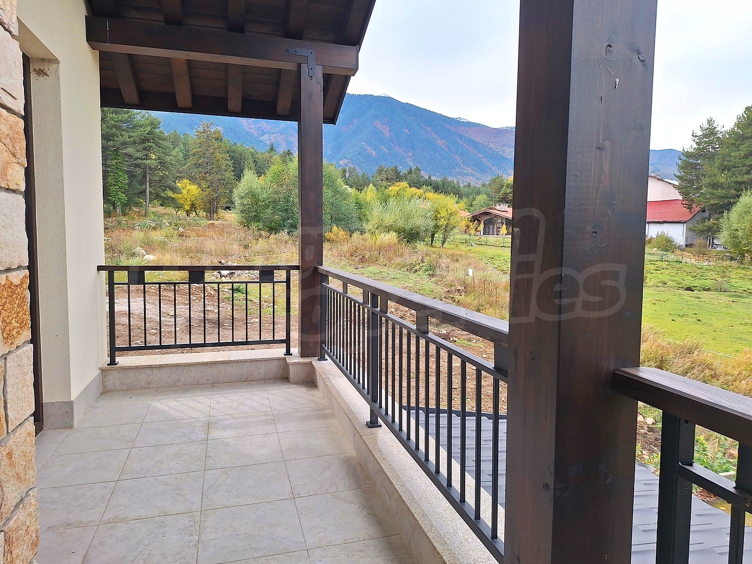 balcony, mountain, view from balcony, green area