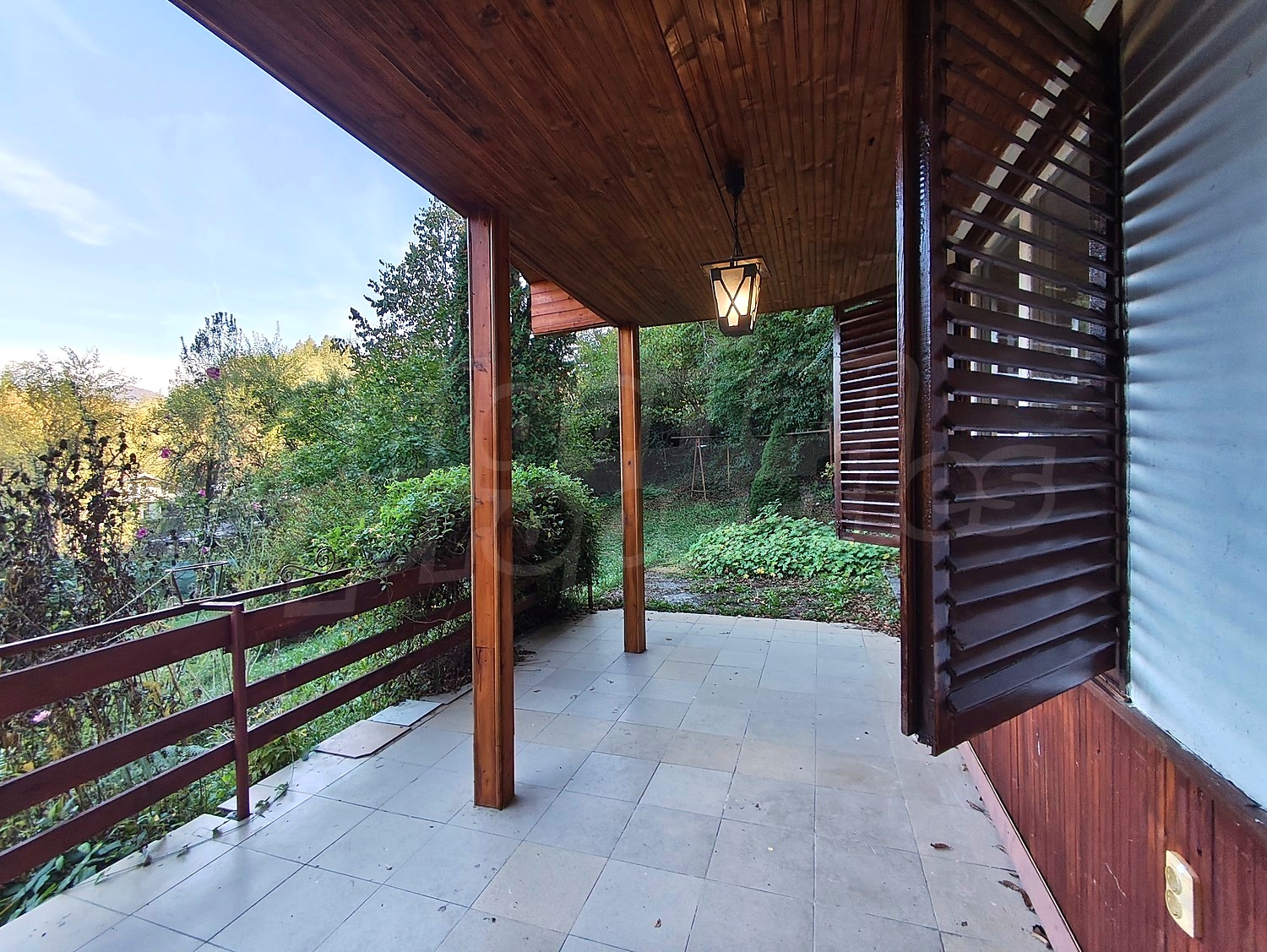 balcony, outside, view from balcony, garden