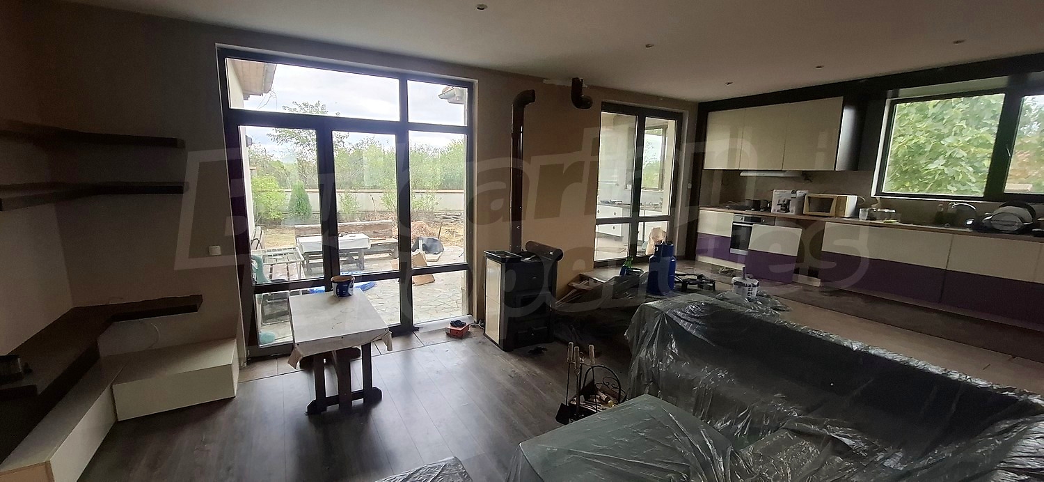 inside, living room, kitchen, balcony, furnished