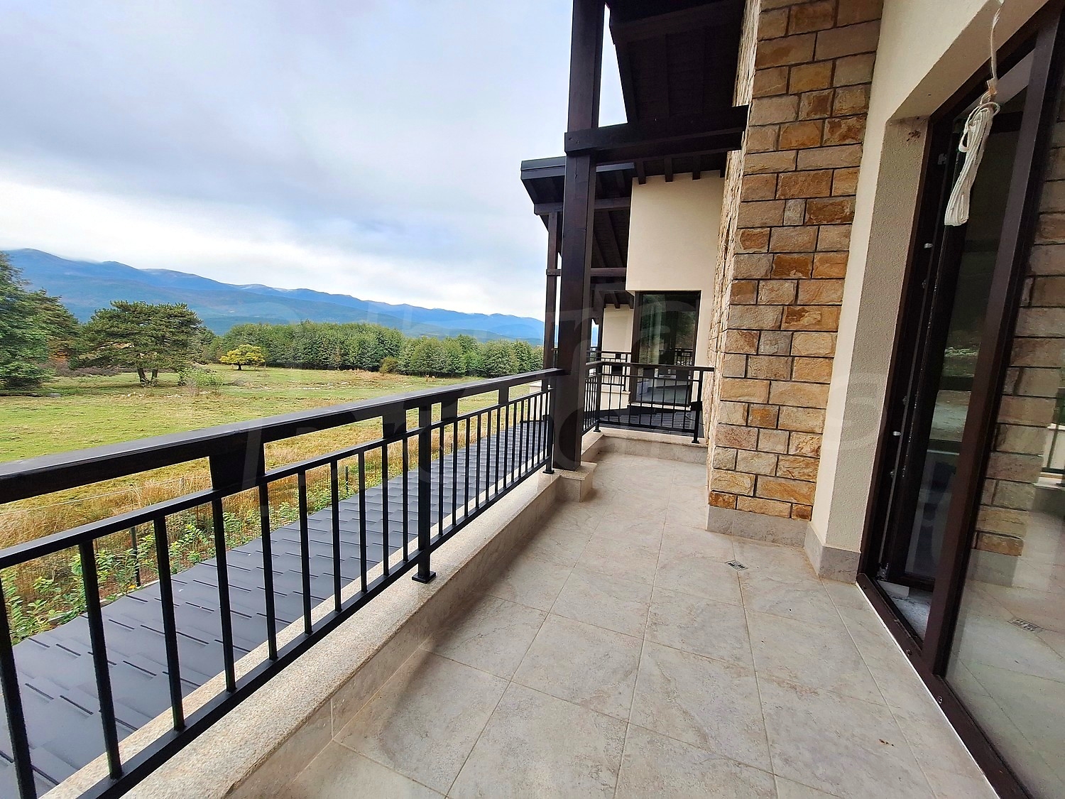 balcony, view from balcony, mountain, green area