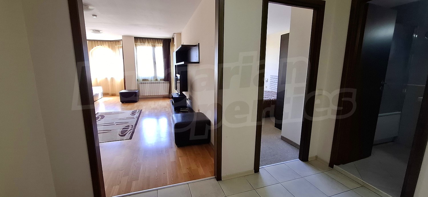 inside, living room, bedroom, hallway, furnished