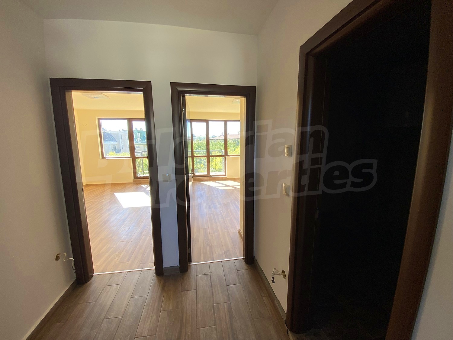 inside, hallway, furnished, view from balcony