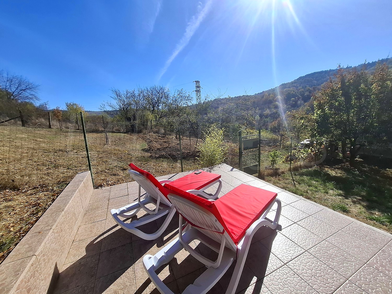 outside, garden, mountain, view from balcony